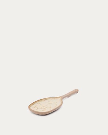 Cuillère large Zunel en céramique beige