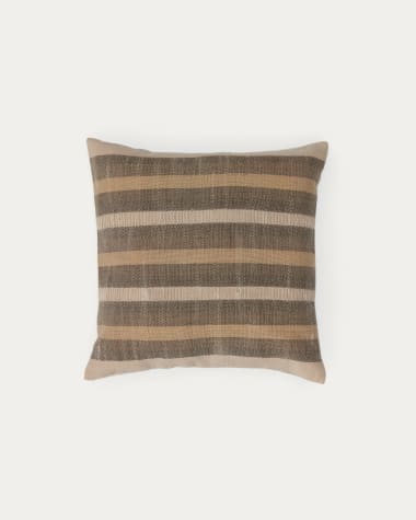 Housse de coussin Awen en coton à rayures tissées multicolores 45 x 45 cm