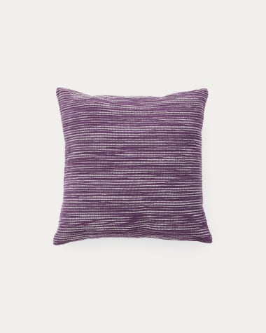 Niera purple striped cotton jacquard cushion cover 45 x 45cm