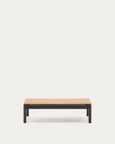 Table basse Sorells en aluminium gris et bois de teck 52,4 x 91 cm FSC 100%