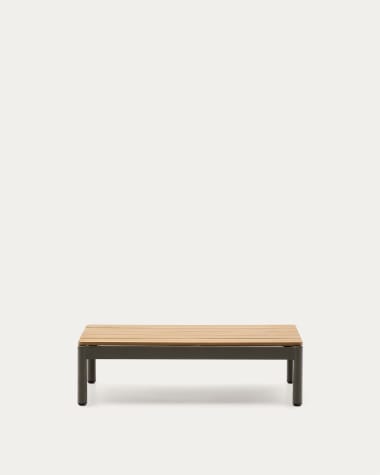 Table basse Sorells en aluminium vert et bois de teck 52,4 x 91 cm FSC 100%