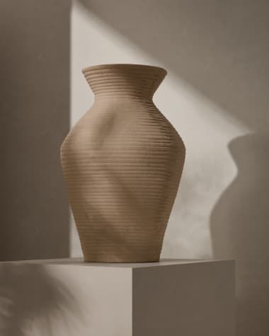 Pria white, papier mâché vase, 51 cm