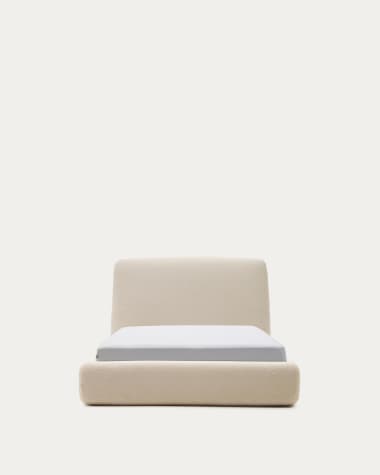 Martina bed with ecru bouclé removable cover for 90 x 200 cm mattress FSC Mix Credit