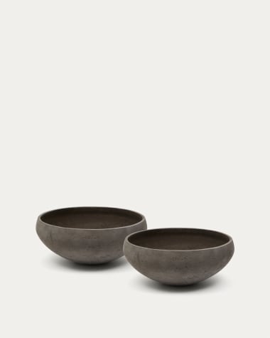 Set Nura di 2 fioriere effetto cemento terracotta Ø55 cm