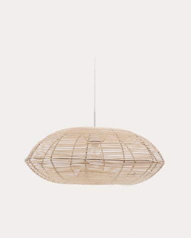 Flaro rattan ceiling lamp shade with light finish Ø69cm