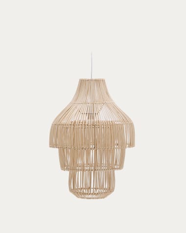 Janoa rattan ceiling lamp shade with light finish Ø38cm