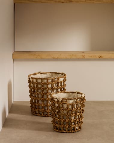 Dilam set of 2 natural fibre baskets, Ø 30 cm / Ø 38 cm