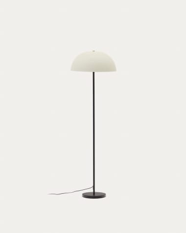 Lampada da terra Nibla in metallo nero e paralume bianco effetto argilla