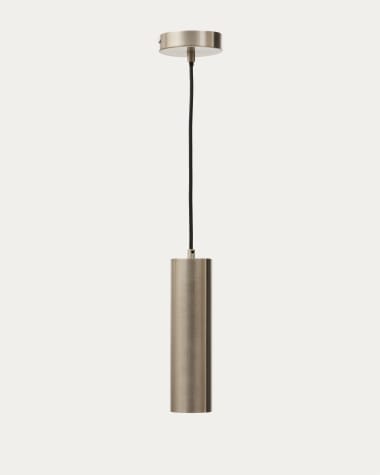 Andia aluminium ceiling lamp with brushed silver painted finish