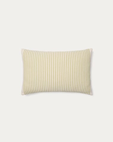 Lioris green striped cotton cushion cover 60 x 40cm