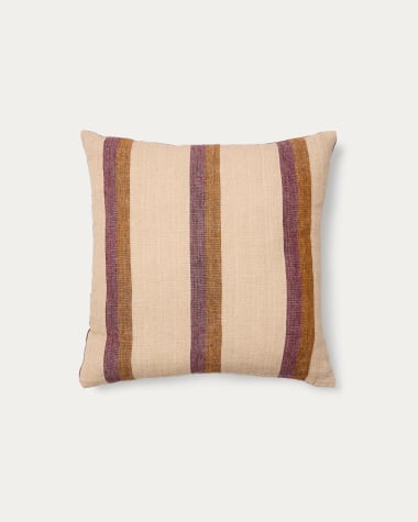 Arven multicoloured striped 100% linen cushion cover 45 x 45cm