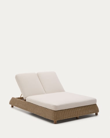 Meria 2-persoons ligstoel van synthetisch rotan met poten in massief acaciahout FSC 100%