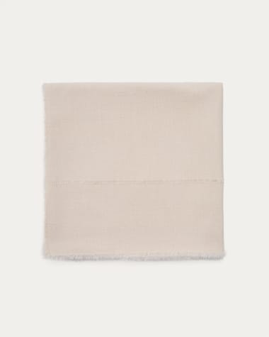 Tischdecke Nuvet aus 100% Baumwolle in ausgefranster Optik beige 170 x 250 cm