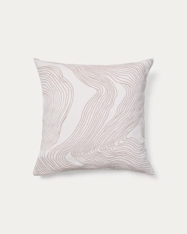 Housse de coussin Ondara avec détail graphique beige 50 x 50 cm