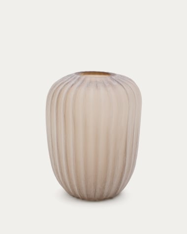 Lumia beige glass vase 27cm