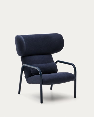 Inari armchair in beige with beige painted steel finish FSC Mix Credit