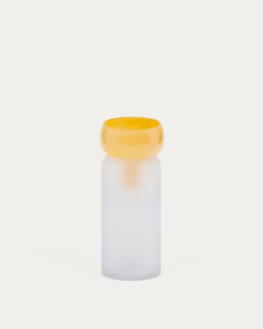 Gerro Kelse de vidre transparent i taronja 30,5 cm