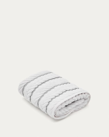 Serviette de toilette Rune 100 % coton jacquard blanc 50 x 90 cm