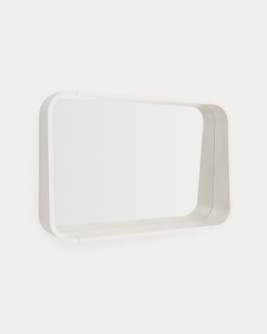 Miroir Salaya en contreplaqué de frêne avec finition laquée beige 90 x 60 cm