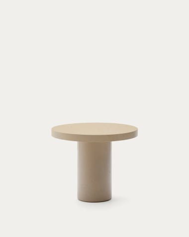 Runder Tisch Aiguablava aus Zement in Beige Ø 90 cm