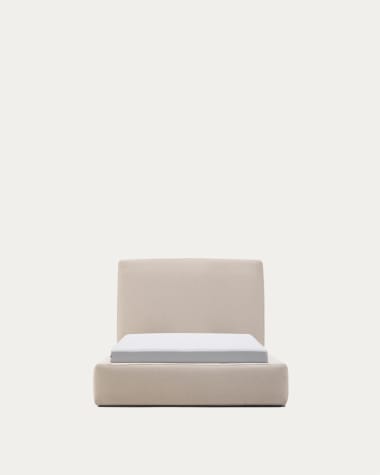 Beige Blok bed with removable covers for 90 x 200 cm mattress FSC Mix Credit