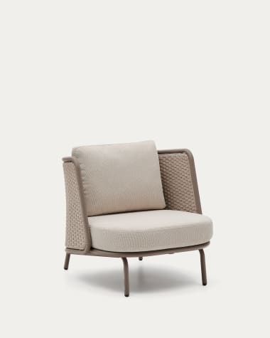 Πολυθρόνα outdoor Sedalis από αλουμίνιο και taupe σκοινί