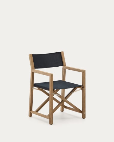 Outdoor-Klappstuhl Vilara in Schwarz aus massivem Akazienholz FSC 100%