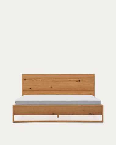 Alguema bed in oak veneer with natural finish for 180 x 200cm mattress