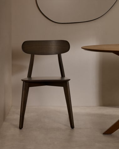 Safina chair in ash veneer and solid rubber wood