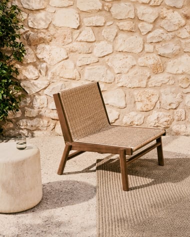 Itani armchair in FSC 100% solid acacia wood and synthetic rattan