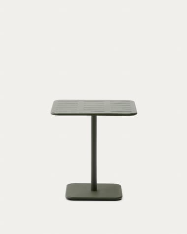 Brai outdoor table in green galvanised steel 70 x 70cm