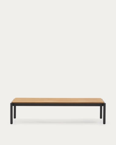 Table basse Sorells en aluminium gris et bois de teck 63 x 144,6 cm FSC 100%