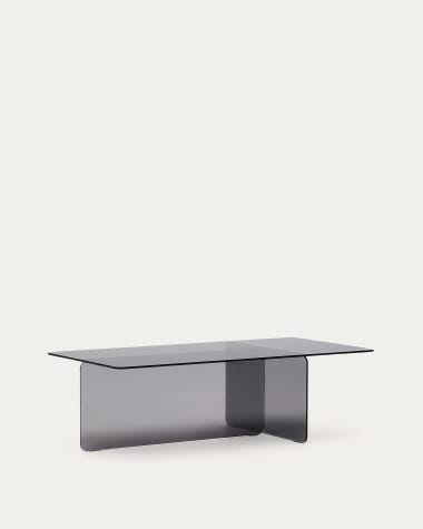 Zaren salontafel van grijs gehard glas 120 x 60 cm