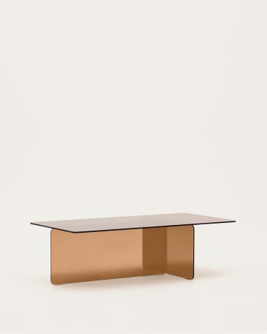 Zaren salontafel van bruin gehard glas 120 x 60 cm