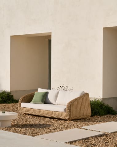 Meria 3-seater sofa in synthetic rattan 208cm