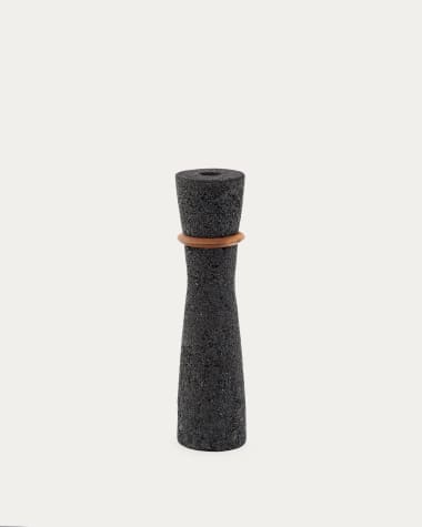 Vase Naro aus Stein mit Ringdetail, 30 cm