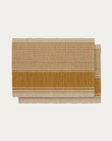 Set Zeyra mit 2 Tischsets aus Jute in Senf 50 x 35 cm