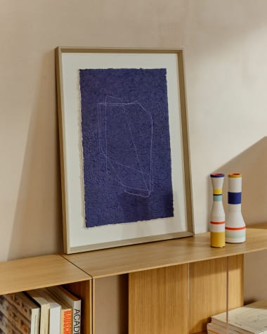 Tableau Durkan en papier recyclé bleu 50 x 70 cm