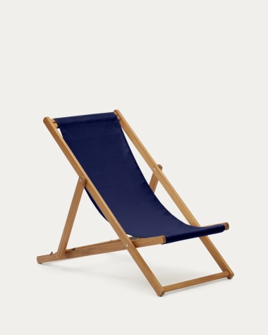 Adredna blauwe opklapbare strandstoel van massief acaciahout FSC 100%