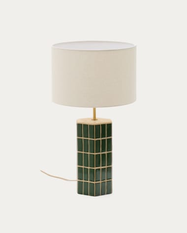 Lampe de table Rue en céramique verte