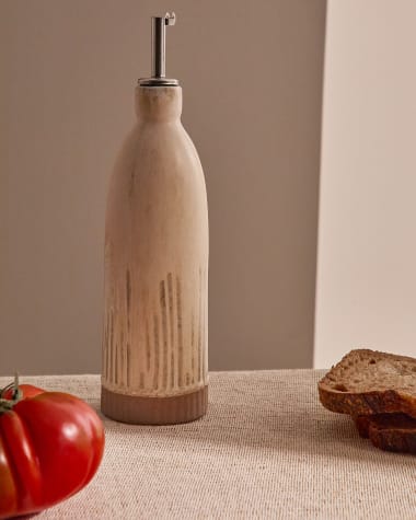 Zunel beige ceramic oil cruet