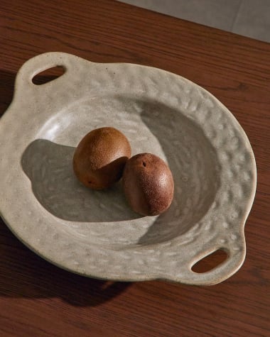 Zunel beige ceramic soup bowl