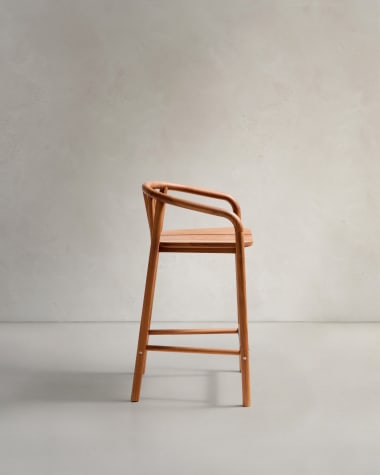 Tabouret d’extérieur Turqueta en bois de teck FSC 100% hauteur 65 cm
