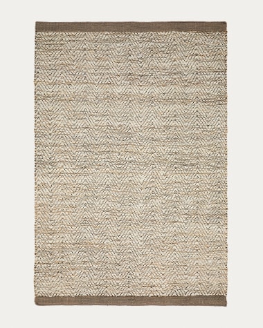 Jute-Jacquardteppich Arpe beige 160 x 230 cm