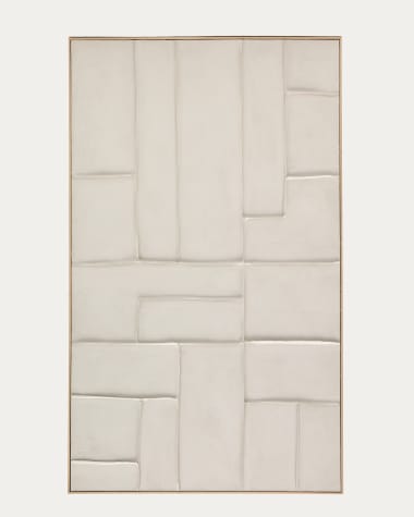 Tableau Klis en lin avec formes géométriques blanc 120 x 200 cm