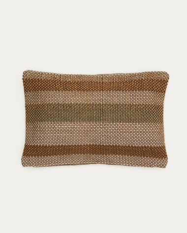 Kissenbezug Lunet 100 % PET gestreift beige und grün 40 x 60 cm