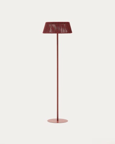 Lampada solare da terra per esterni Aldet in corda di terracotta Ø46 cm