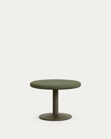 Tavolo rotondo da esterno Esilda con piano in cemento verde Ø 70 cm e piede in acciaio verde Ø 42 x 45 cm
