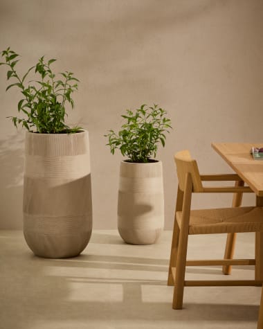 Tival beige cement-effect planter Ø 45cm