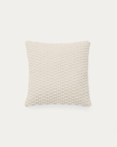 Housse de coussin Mascarell en coton et polyester blanc 50 x 50 cm